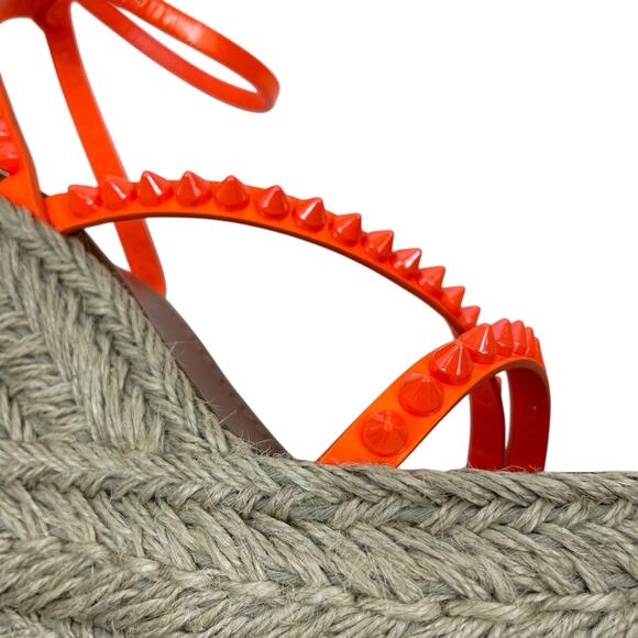 Christian Louboutin Mafaldina Zeppa 120 Wedge Sandal Orange Size 40 - Picture 12 of 15